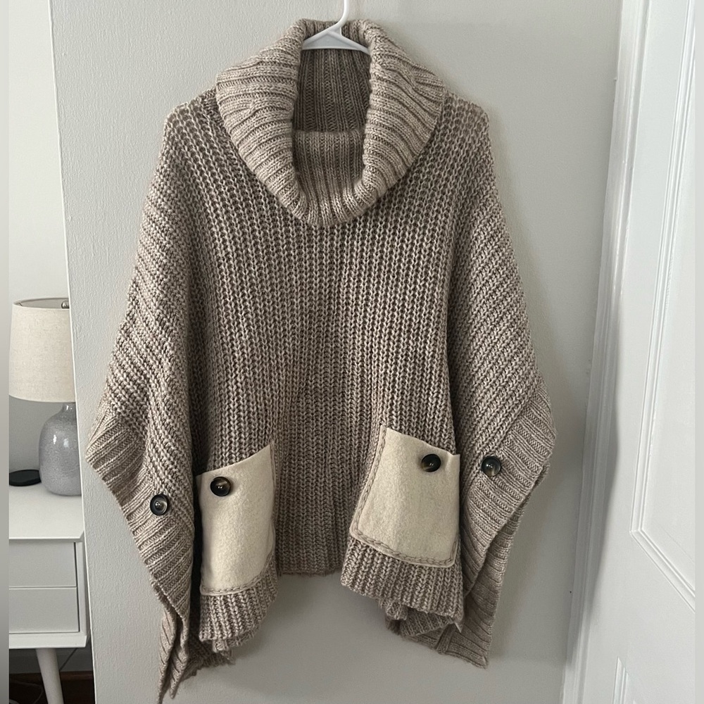 Anthropology “Moth” Oversized Turtle Neck Sweater